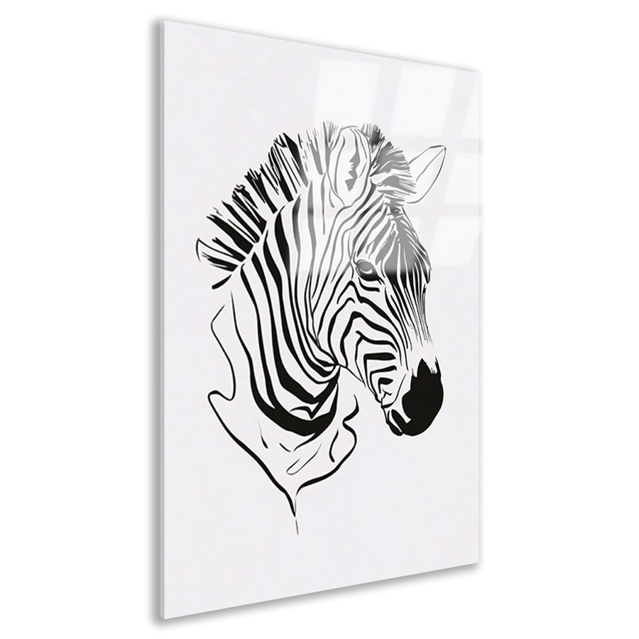 Abstracte zwart-witte zebra lijntekening acrylglas