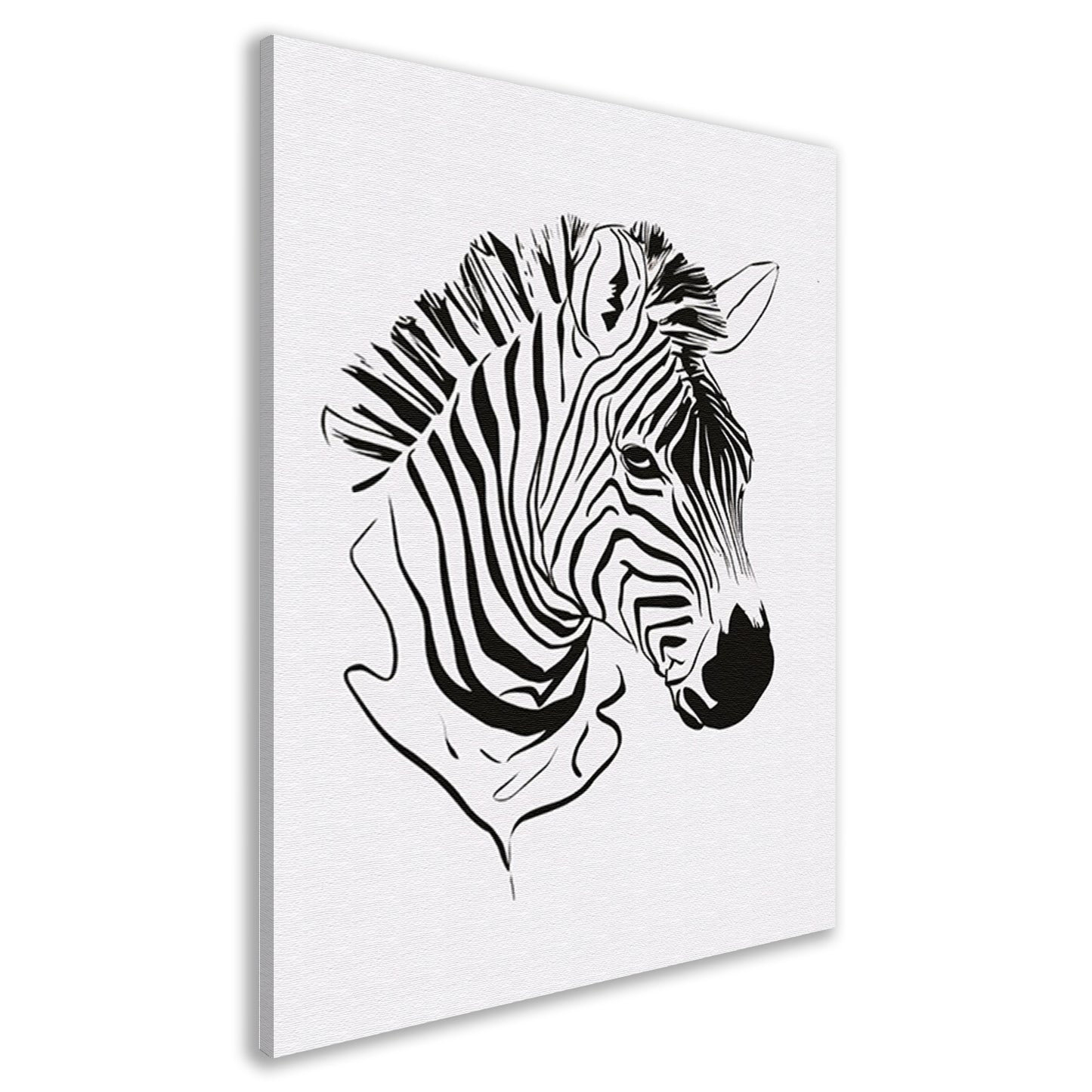 Abstracte zwart-witte zebra lijntekening canvas