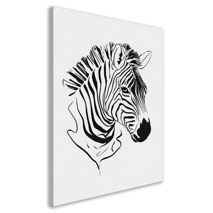 Abstracte zwart-witte zebra lijntekening canvas
