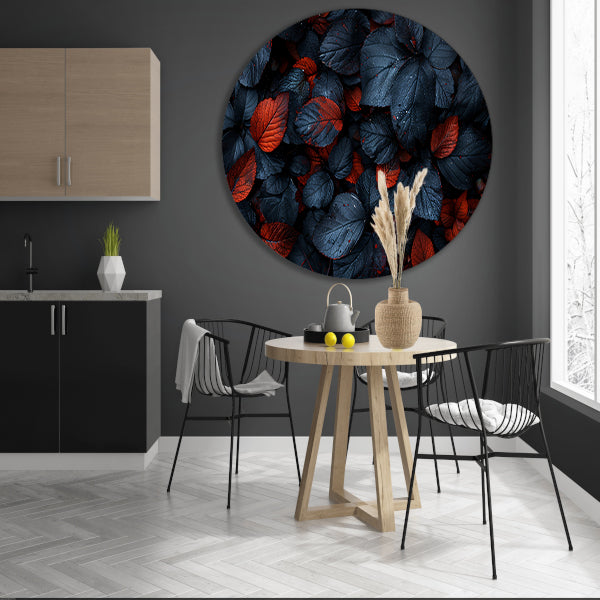 Abstract Bladeren Compositie aluminium muurcirkel