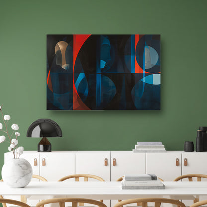 Abstracte kleurrijke geometrische silhouetten kunstwerk acrylglas