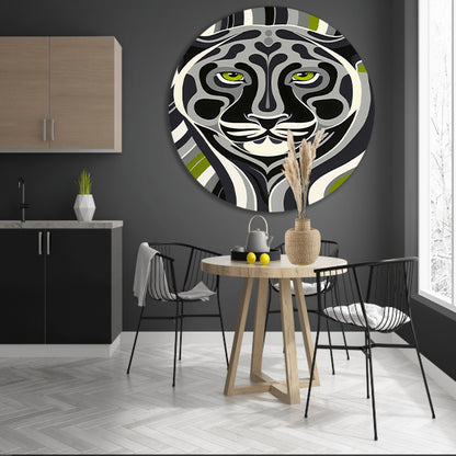 Abstracte kunst van panter in moderne stijl forex muurcirkel