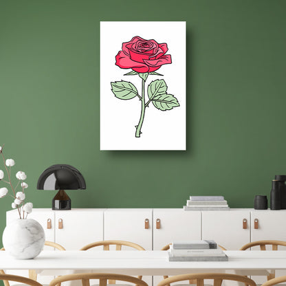 Kleurrijke popart roos illustratie acrylglas