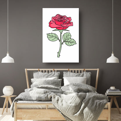 Kleurrijke popart roos illustratie acrylglas