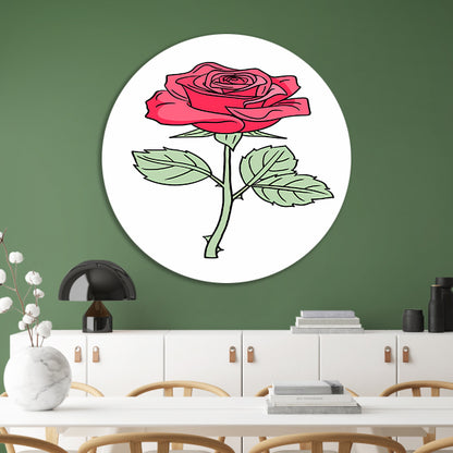 Kleurrijke popart roos illustratie forex muurcirkel