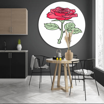 Kleurrijke popart roos illustratie forex muurcirkel