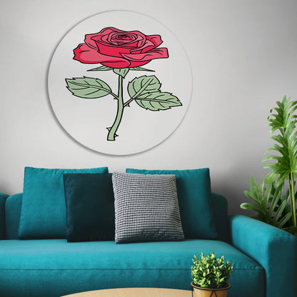 Kleurrijke popart roos illustratie forex muurcirkel
