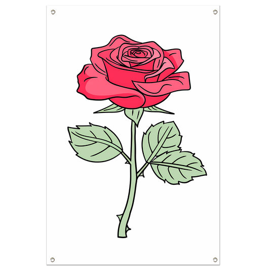Kleurrijke popart roos illustratie tuinposter