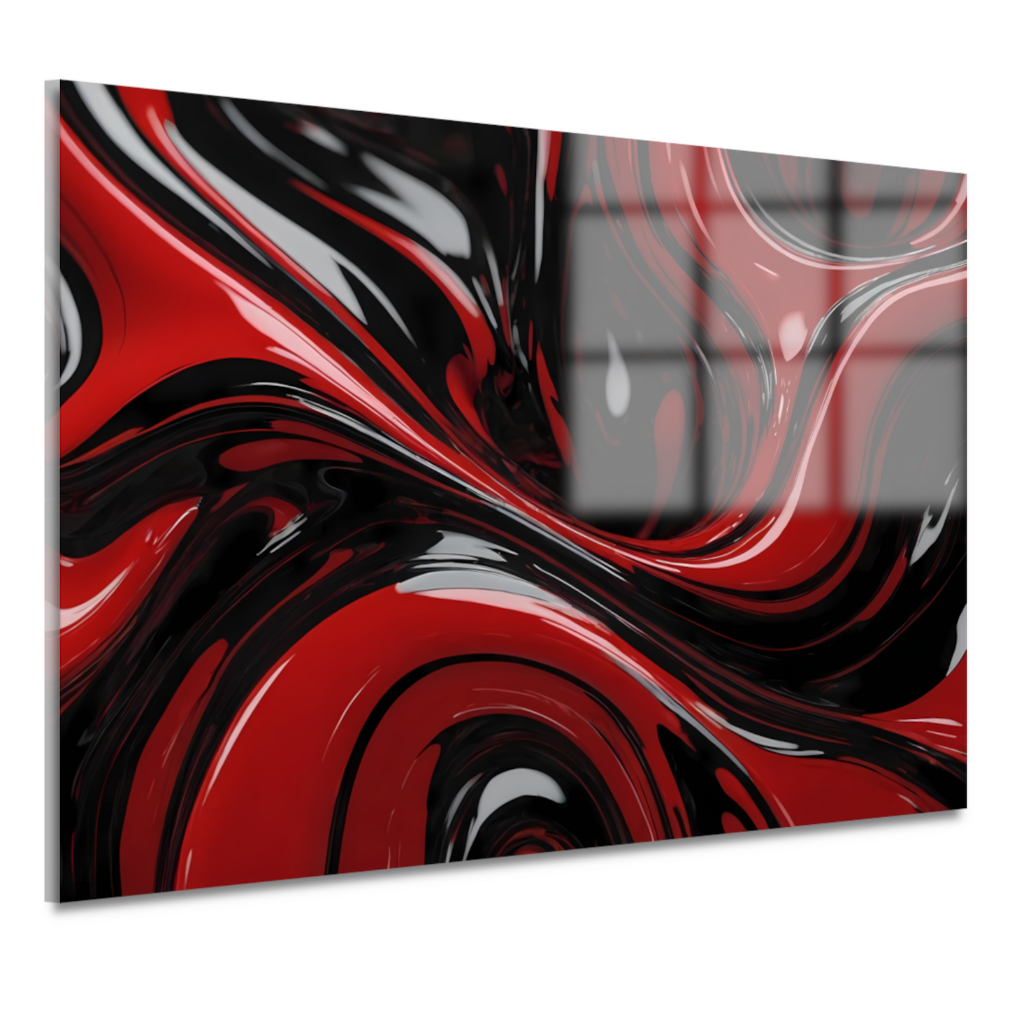 Dynamisch Rood en Zwart Abstract Design acrylglas