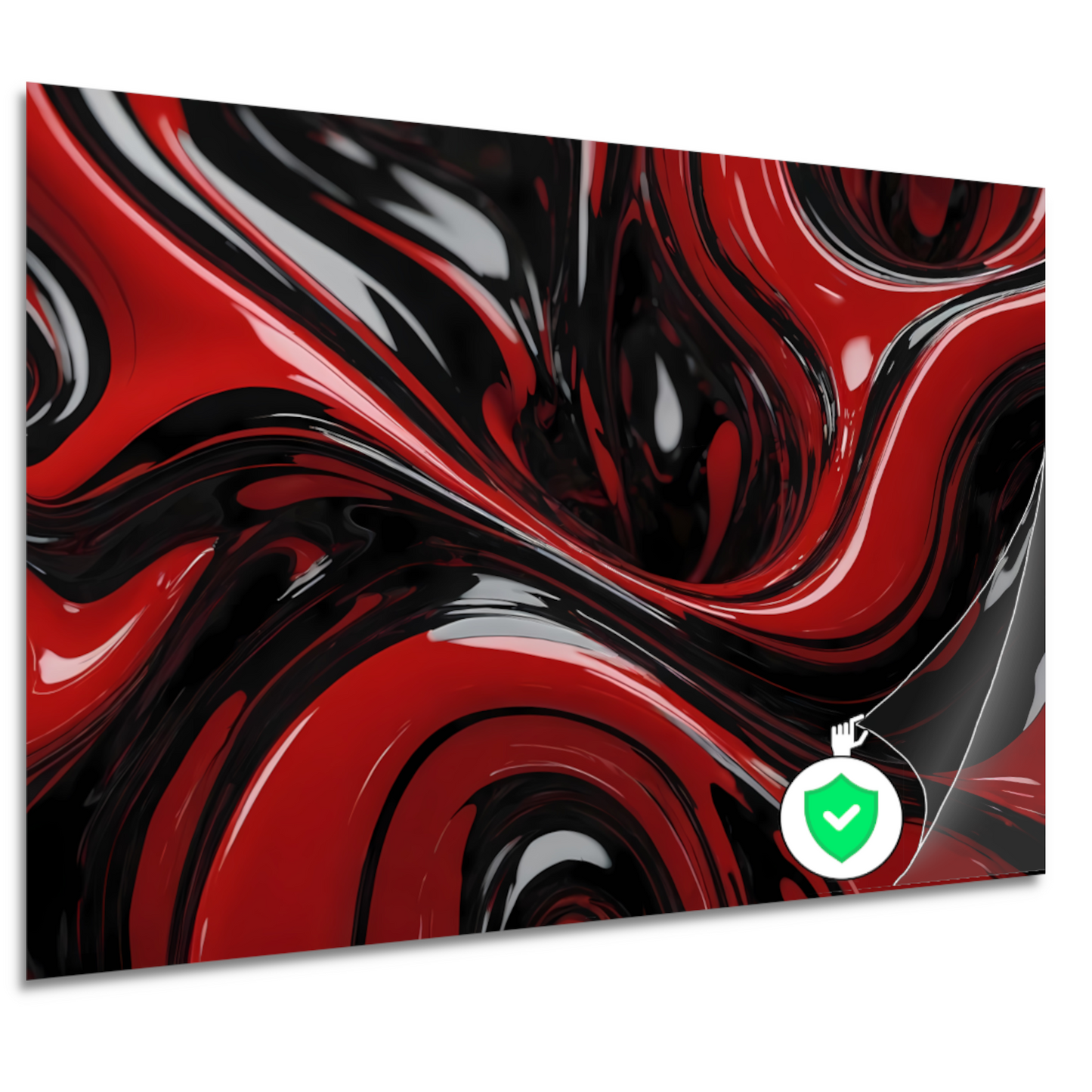 Dynamisch Rood en Zwart Abstract Design poster