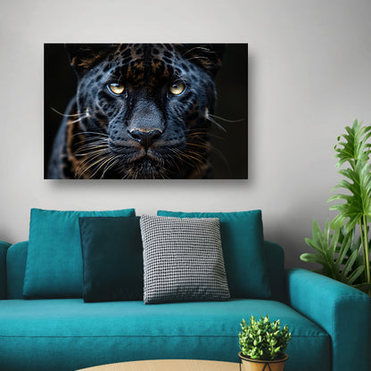 Zwarte panter: Intense blik acrylglas