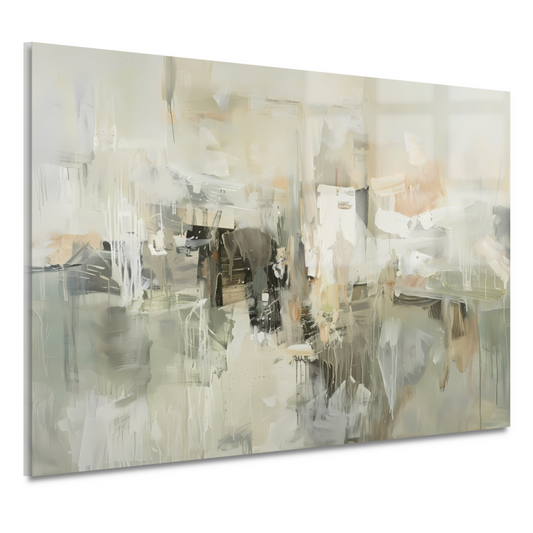 Gelaagde Abstractie in Zachte Aardetinten acrylglas