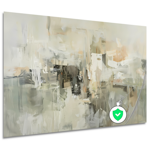 Gelaagde Abstractie in Zachte Aardetinten poster