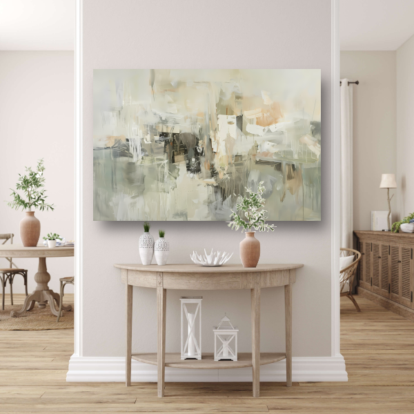 Gelaagde Abstractie in Zachte Aardetinten acrylglas