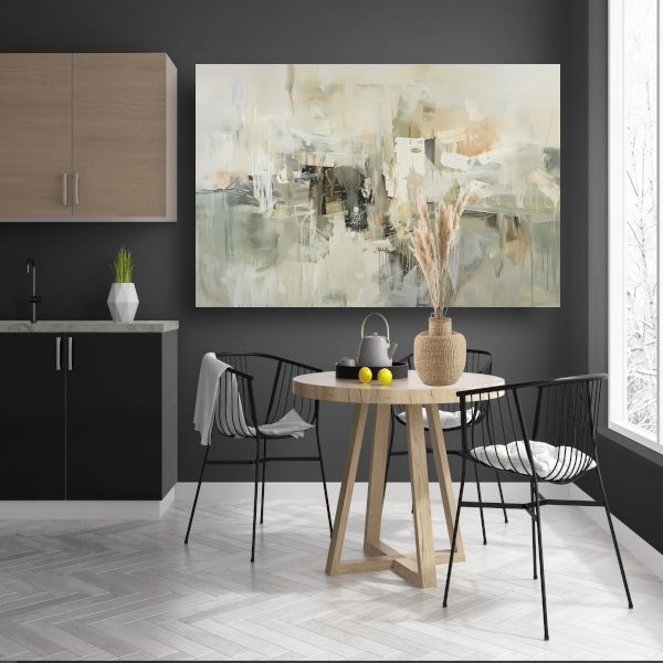 Gelaagde Abstractie in Zachte Aardetinten acrylglas