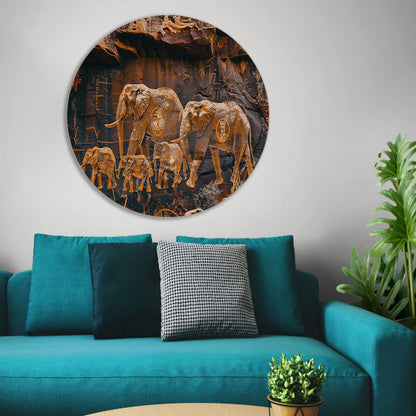 Olifantenfamilie in Afrikaanse savanne forex muurcirkel
