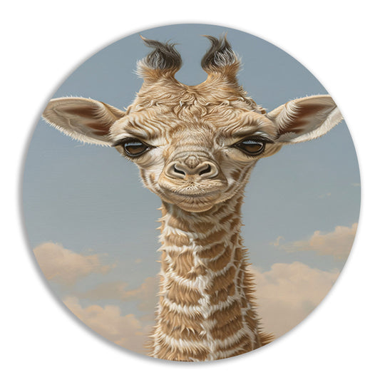 Schattig portret van een jonge giraffe forex muurcirkel