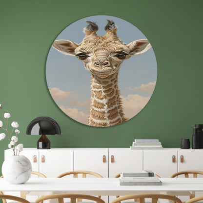 Schattig portret van een jonge giraffe forex muurcirkel