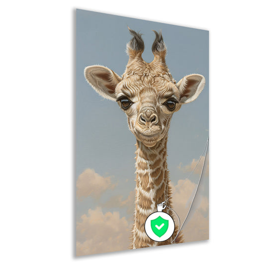 Schattig portret van een jonge giraffe poster