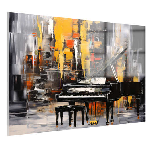 Abstracte Stadspiano in Kleur acrylglas