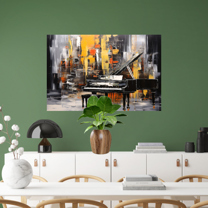 Abstracte Stadspiano in Kleur poster