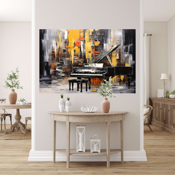 Abstracte Stadspiano in Kleur poster