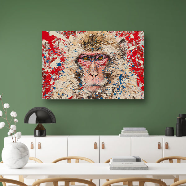 Abstract expressief schilderij van een aap poster