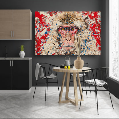 Abstract expressief schilderij van een aap poster