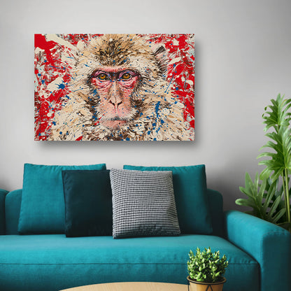 Abstract expressief schilderij van een aap poster