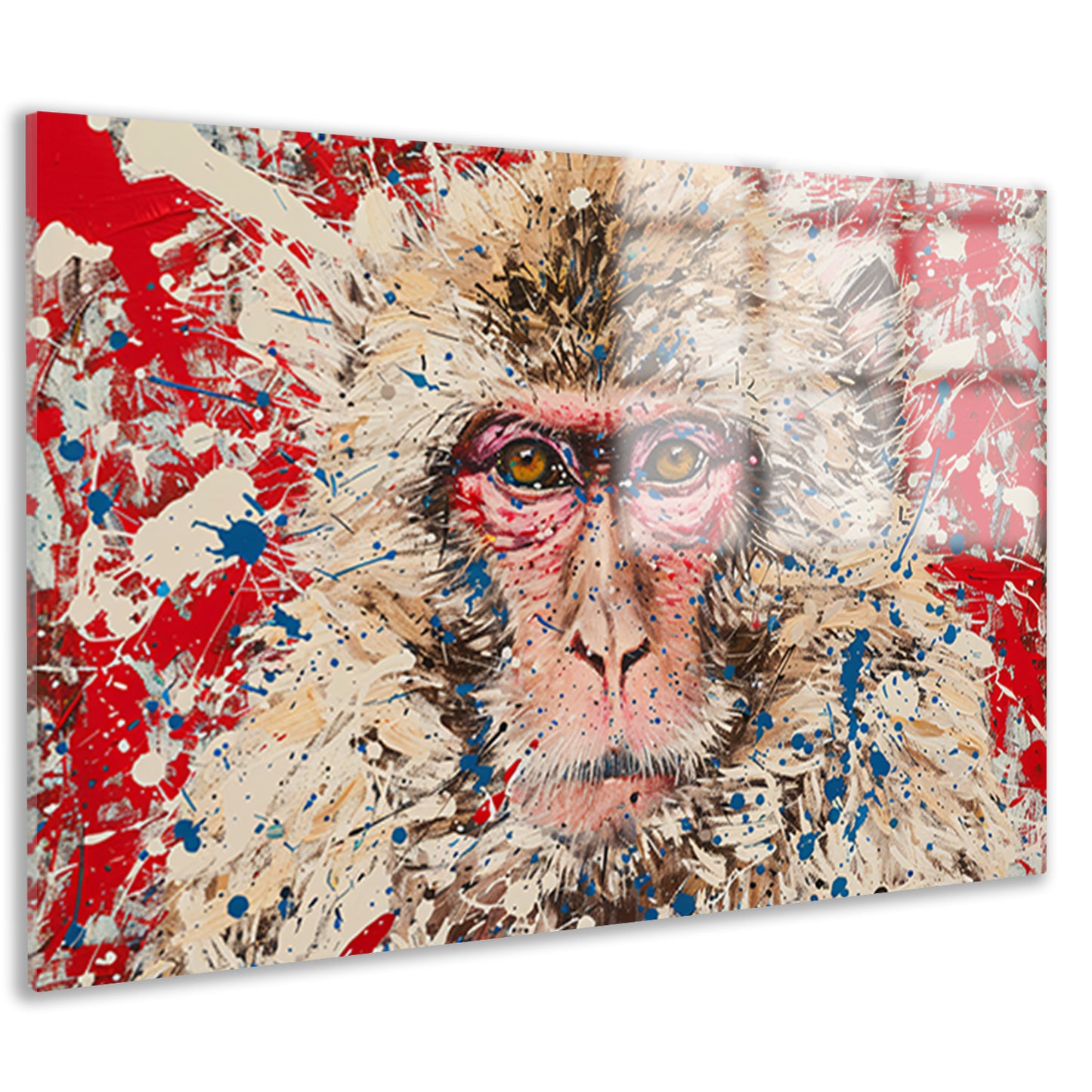 Abstract expressief schilderij van een aap acrylglas