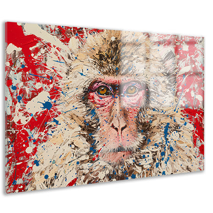 Abstract expressief schilderij van een aap acrylglas