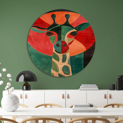 Abstracte giraffe in kleurrijke geometrische vormen forex muurcirkel