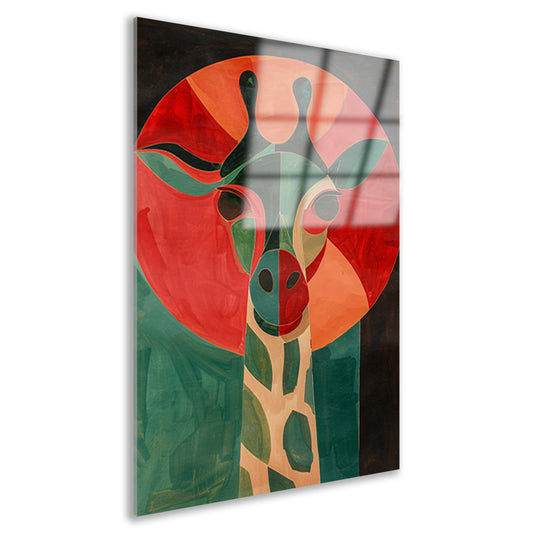 Abstracte giraffe in kleurrijke geometrische vormen acrylglas