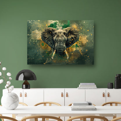 Realistisch olifantportret in dynamische kleuren canvas