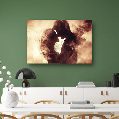 Eeuwige omhelzing in sepia tonen acrylglas