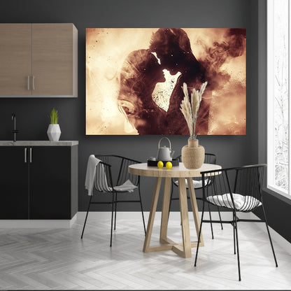 Eeuwige omhelzing in sepia tonen acrylglas