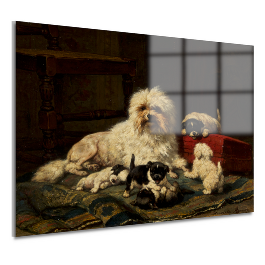 Hond met vijf puppies - Henriëtte Ronner-Knip acrylglas