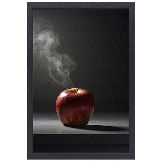 Appel en Rook - Minimalistisch Stilleven canvas met baklijst