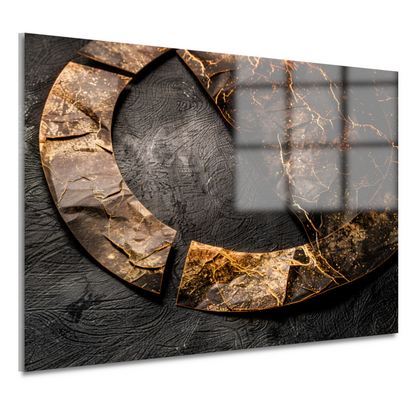 Gebroken cirkel verrijkt met goud acrylglas