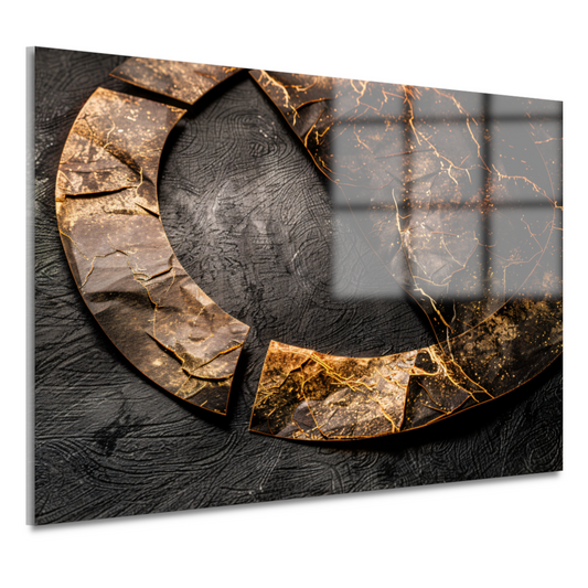 Gebroken cirkel verrijkt met goud acrylglas