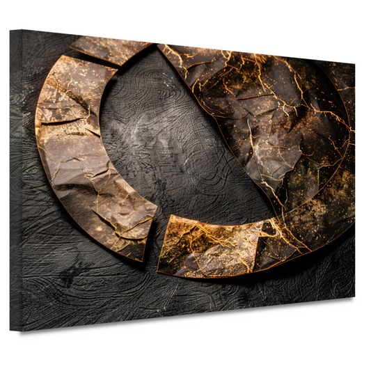 Gebroken cirkel verrijkt met goud canvas