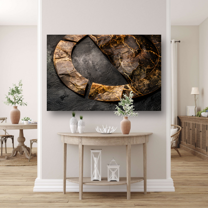 Gebroken cirkel verrijkt met goud poster