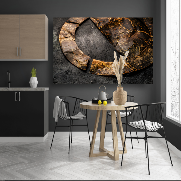 Gebroken cirkel verrijkt met goud canvas