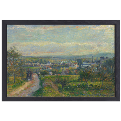 Uitzicht op Saint-Ouen-lAumône - Camille Pissarro canvas met baklijst