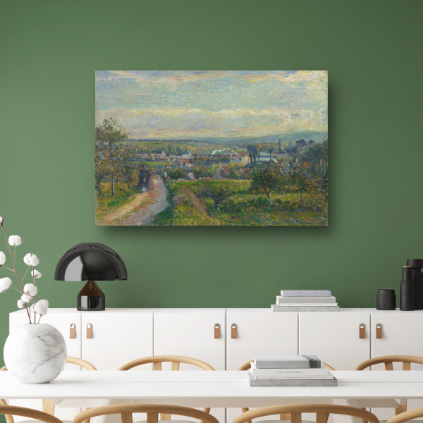Uitzicht op Saint-Ouen-lAumône - Camille Pissarro canvas met baklijst