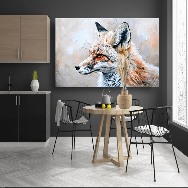 Gedetailleerd realistisch schilderij van een vos poster