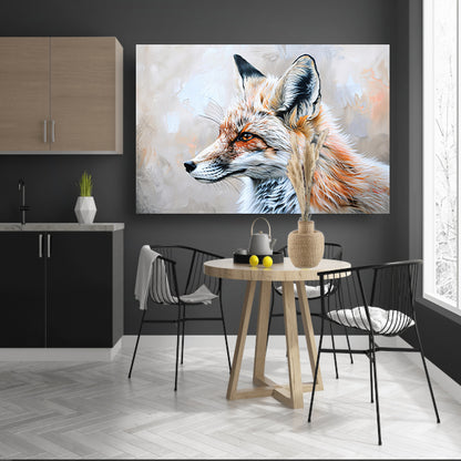 Gedetailleerd realistisch schilderij van een vos poster