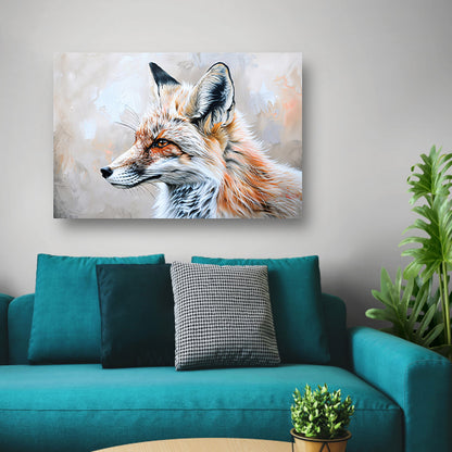 Gedetailleerd realistisch schilderij van een vos poster