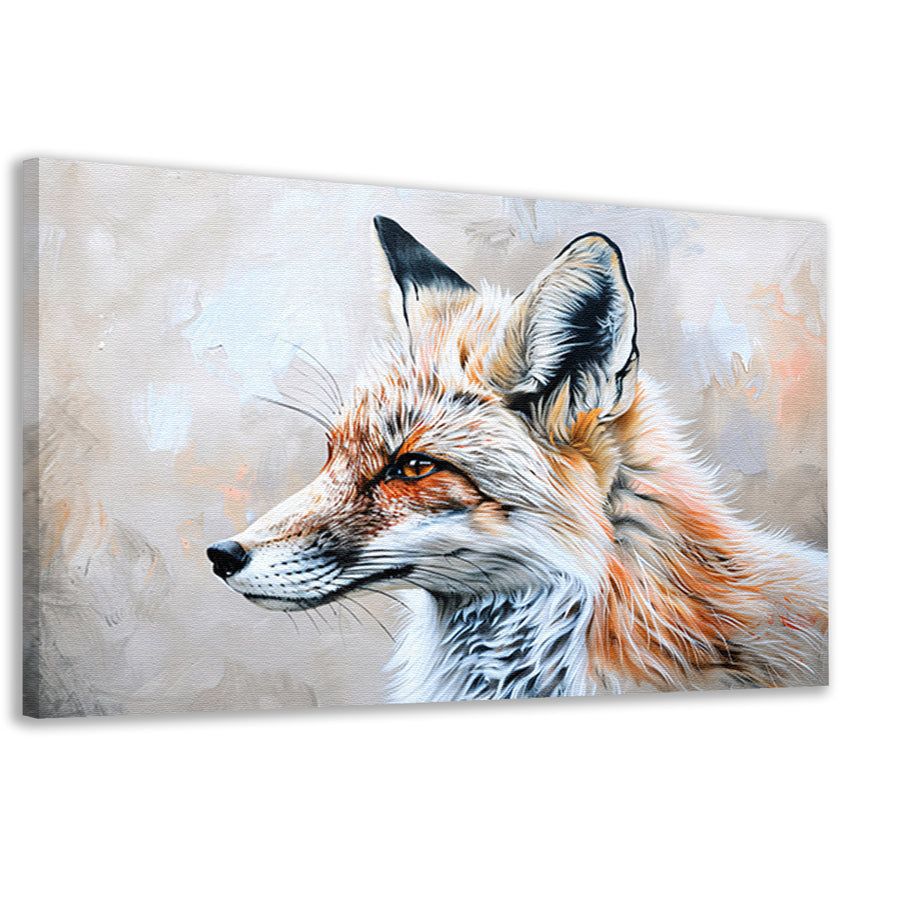 Gedetailleerd realistisch schilderij van een vos canvas