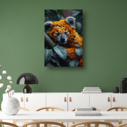 Oranje koala slaapt vredig in boom canvas